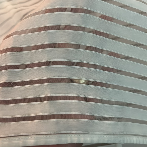 Zimmermann beautifully- detailed white tunic top with sheer stripes and pockets - Picture 5 of 7